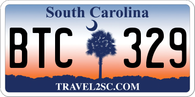 SC license plate BTC329