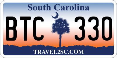 SC license plate BTC330