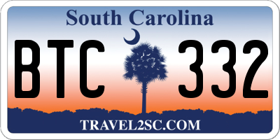 SC license plate BTC332