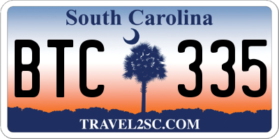 SC license plate BTC335