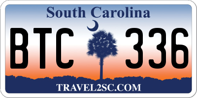 SC license plate BTC336