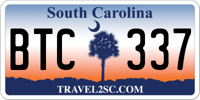 SC license plate BTC337