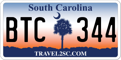 SC license plate BTC344