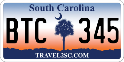 SC license plate BTC345