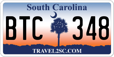 SC license plate BTC348