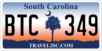 SC license plate BTC349
