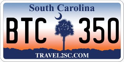 SC license plate BTC350
