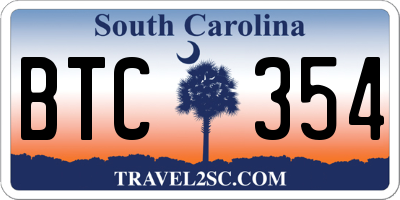 SC license plate BTC354