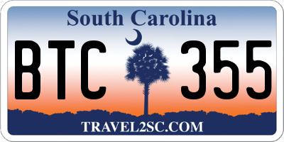 SC license plate BTC355