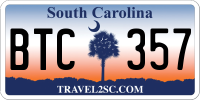 SC license plate BTC357