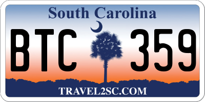 SC license plate BTC359