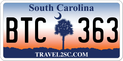 SC license plate BTC363