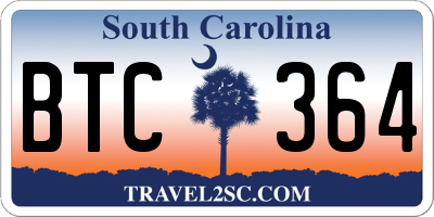 SC license plate BTC364