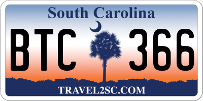 SC license plate BTC366