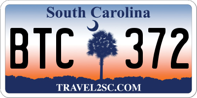 SC license plate BTC372