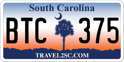 SC license plate BTC375