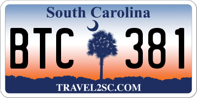 SC license plate BTC381