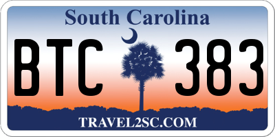 SC license plate BTC383