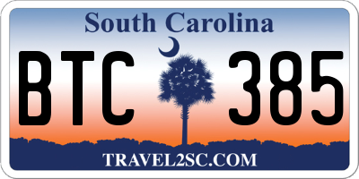 SC license plate BTC385