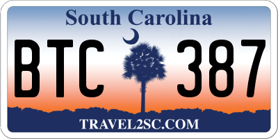 SC license plate BTC387