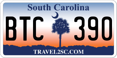 SC license plate BTC390