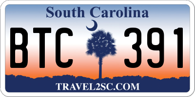 SC license plate BTC391