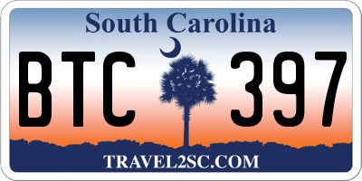 SC license plate BTC397