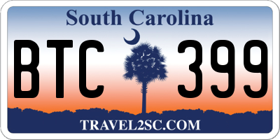 SC license plate BTC399