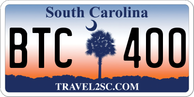SC license plate BTC400