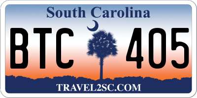 SC license plate BTC405