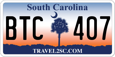 SC license plate BTC407