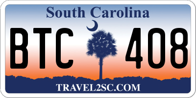 SC license plate BTC408