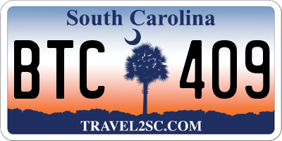 SC license plate BTC409
