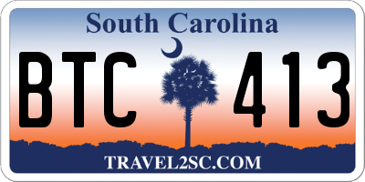 SC license plate BTC413