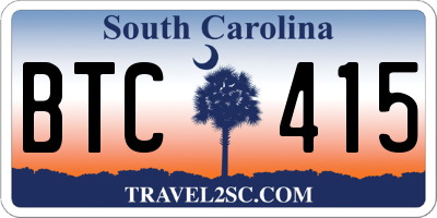 SC license plate BTC415