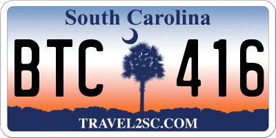 SC license plate BTC416