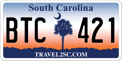 SC license plate BTC421
