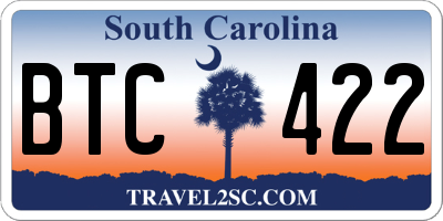 SC license plate BTC422