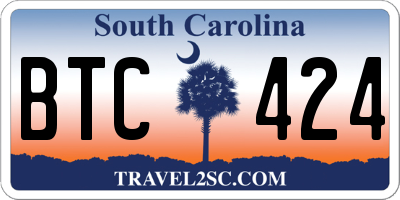 SC license plate BTC424