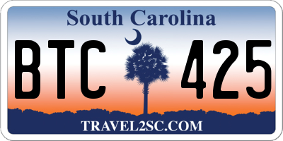 SC license plate BTC425