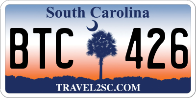SC license plate BTC426