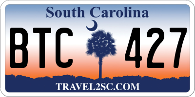 SC license plate BTC427