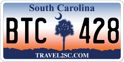 SC license plate BTC428
