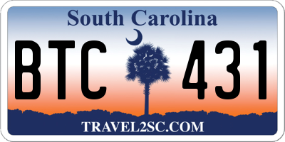 SC license plate BTC431