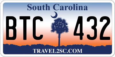 SC license plate BTC432
