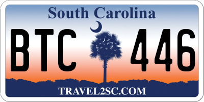 SC license plate BTC446