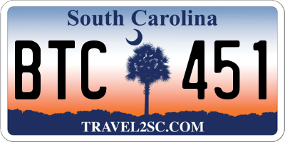 SC license plate BTC451