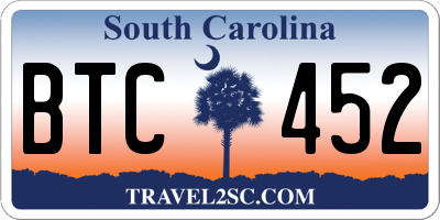 SC license plate BTC452