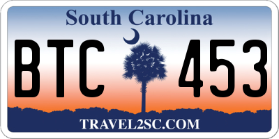SC license plate BTC453