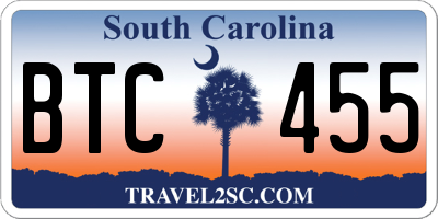 SC license plate BTC455